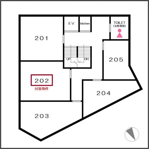 ２Ｆ２０２号室(間取)