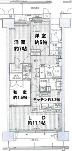 広さ72.34㎡のゆとりある3LDK♪(間取)