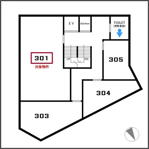 ３Ｆ３０１号室(間取)
