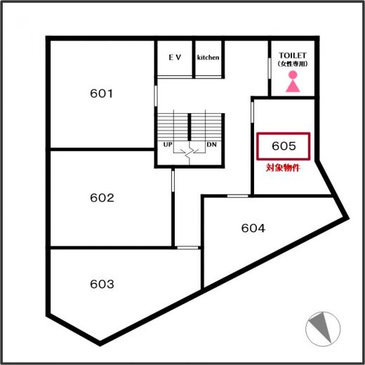 ６Ｆ６０５号室(間取)